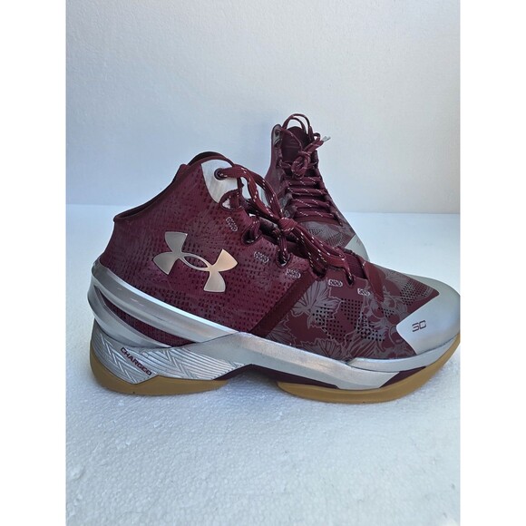New Under Armour Curry 2 Retro UA Domaine Red Silver Gum Men\'s Sz 11 3026052-601 main image 9